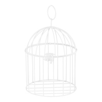 cage métallique décorative blanche de 24 cm