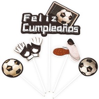Topper pour gâteau de football joyeux anniversaire - 5 unités