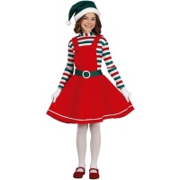 Disfraz de Elfo rojo para niña