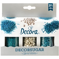 Kit de sprinkles assortis argentés et bleus - 85 g