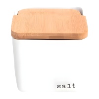 Salière blanche avec couvercle