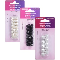 Boutons en perles de verre 1,4 cm - Hobby & Crafting Fun - 10 pcs.