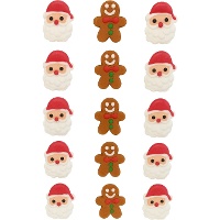 Figurines de sucre de Père Noël et bonhomme en pain d'épices - Azucren - 15 unités