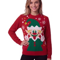 Pull de Noël elfique pour femme