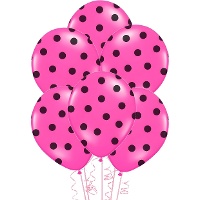 Ballons en latex à pois noirs 30 cm - PartyDeco - 50 pcs.