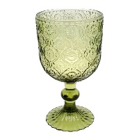 Coupe de 360 ml en verre gravé vert