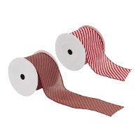 Ruban décoratif de Noël à rayures de 4 m - 1 unité