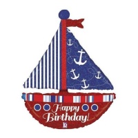 Happy Birthday Sailboat Balloon 94 cm - Grabo