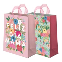 32 x 26 x 10 cm sac cadeau de Joyeuse fête des mères et fleurs - 12 pcs.