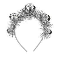 Diadème Disco argenté de 17,5 cm