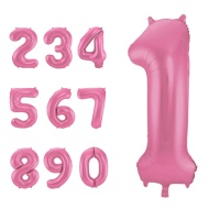 Ballon à numéros rose mat 86 cm - Folat
