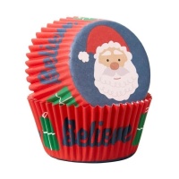 Capsules pour cupcake Believe Father Christmas - Wilton - 75 unités