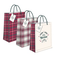 Sac cadeau de Noël classique 14 x 11,5 x 6,7 cm - 1 pc.