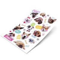 Autocollants 3D animaux chiens - 1 feuille