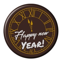 Signe de bonne année en chocolat noir avec horloge 5 cm - Dekora - 45 pcs.