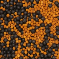 Mini perles noires et oranges 100 g - Décorer