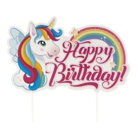 Décor de licorne Happy Birthday - Dekora