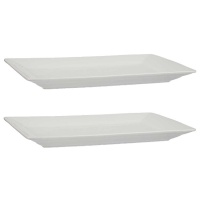 37 x 27 cm assiette rectangulaire blanche - Vessia - 2 pcs.