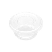 Pot à sauce en plastique transparent de 80 ml avec couvercle - 50 pcs.