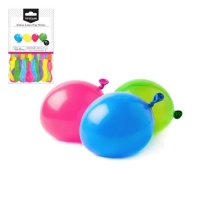 Ballons d'eau multicolores assortis 10 cm - 100 unités