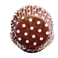 Capsules de cupcake marron avec points blancs - PME - 60 pcs.