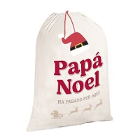Sac de Père Noël indiquant 