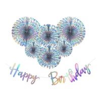 Kit Joyeux Anniversaire Argent - Monkey Business - 7 pcs.