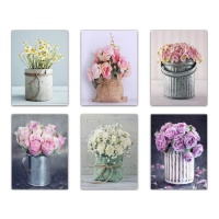 Toile bouquets colorés 30 x 40 cm - DCasa - 1 pc.
