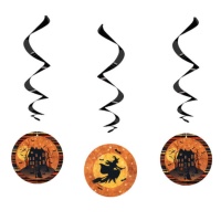 Pendentifs verticaux de pleine lune pour Halloween - 3 unités