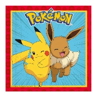 Lot de 20 serviettes Pokémon 16,5 x 16,5 cm