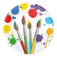 Coupelles à peinture colorées 23 cm - 8 unités