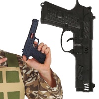 Pistolet militaire noir - 22 cm
