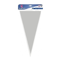 Lot de 10 cornets pour friandises gris opaques - 38 x 19 cm
