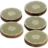 Lot de 4 dessous de verre vert olive