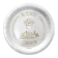 Assiettes de Buffet de Communion de 23 cm - 6 unités