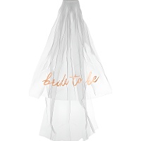 Voile blanc « Bride to be » pour future mariée - 63 cm