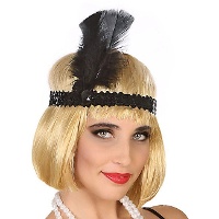 Bandeau avec plume et paillettes