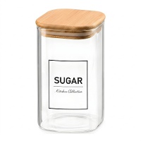 Pot de 1,2 L en borosilicate avec couvercle en bambou Sugar