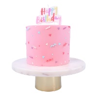 Bougie colorée Happy Birthday 10 x 7,5 cm - PME - 1 pièce