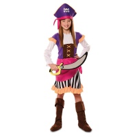 Costume de pirate aventureux violet pour filles