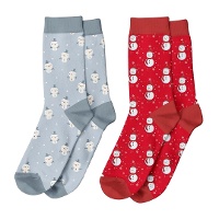 Chaussettes de bonhomme de neige joyeux - 1 paire