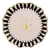 Assiettes à motif d'araignée dorée de 23 cm - 6 unités