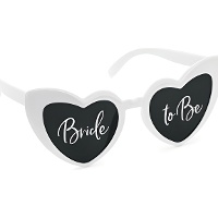 Lunettes coeur Bride to Be blanches