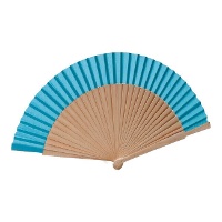 Éventail en bois avec bord coloré de 23 cm - 1 unité