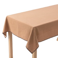 Nappe de 1,45 x 1,40 m en tissu moutarde