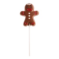 Sucette en forme de bonhomme en pain d'épice de marshmallow et chocolat de 20 gr - Dekora - 1 unité