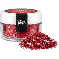Paillettes comestibles en flocons Azuglow rouges, 3 g - Azucren