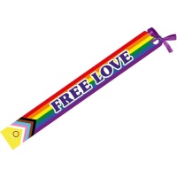 Bande arc-en-ciel Free Love 150 x 10 cm