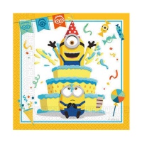 Les Serviettes de Gâteau Minion 16,5 x 16,5 cm - 20 pcs.