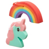 Eponge de bain pour enfants licorne ou arc-en-ciel - 1 pc.